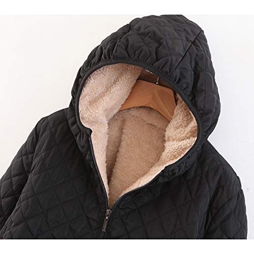 sandbank Ladies' Plaid Lamb Fleece Hooded Warm Cotton Jacket.4