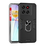 Lucyliy Compatible with ZTE Blade A56 4G Case [with Tempered Glass Screen Protector] for ZTE Blade A56 4G Phone Case Black