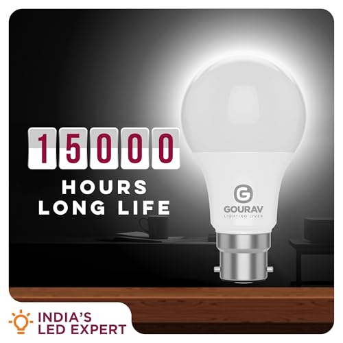 Image of GOURAV 9W LED Bulb Cool White B22 Base Pack of 1| Extra Bright | Glare-Free | 270 Beam | Flicker-Free | Instant Light | Retrofit | 1-Year Warranty | Energy Efficient