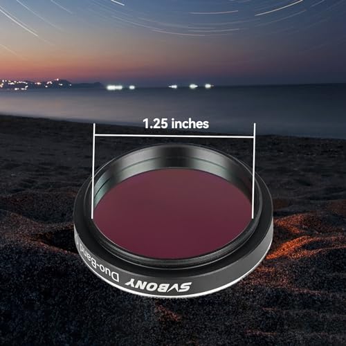 Svbony SV220 Astro Dual Schmalbandfilter, 1.25\ 7nm H-Alpha OIII Filter, Reduziert Lichtverschmutzung, Geeignet für Farb-CMOS-Kameras, Teleskopfilter für Deep Sky Astrofotografie