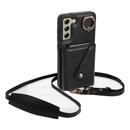 Coque portefeuille Samsung S21 FE antichoc avec béquille et fentes pour cartes noires