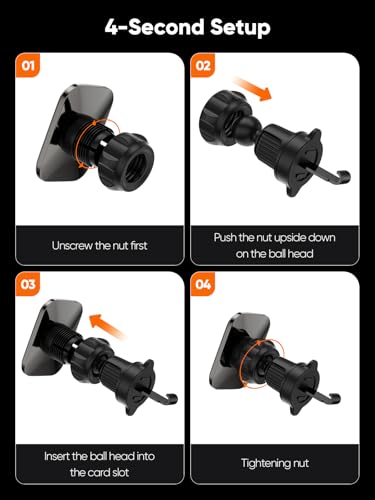Image of CableCreation Magnetic Car Phone Holder Stand with Strong Magnetic Grip, AC Vent Mount, 360 Degree Rotation, Single Hand Use, Shockproof Build, Mobile Stand for Car (Black)
