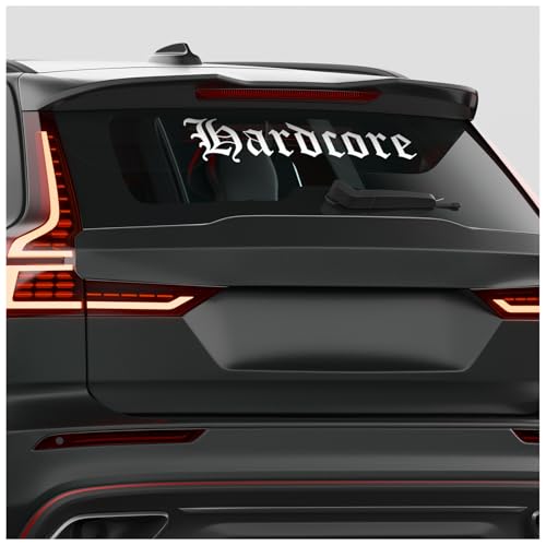 Finest Folia Autocollant pour pare-brise avant - Inscription Hardcore - Pour pare-brise arrière,...