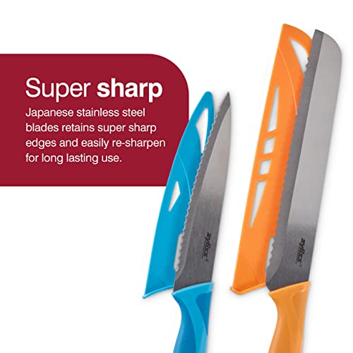 Zyliss 2-Piece Serrated Knife Value Set - Stainless Steel Knife Set - Bread And Serrated Utility Knives - Travel Knife Set With Safety Kitchen Blade Guards - Dishwasher & Hand Wash Safe - 2 Pieces #TOP4