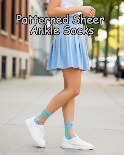 Image of Campsis Women Sheer Socks Sheer Ankle Socks for Women and Girls