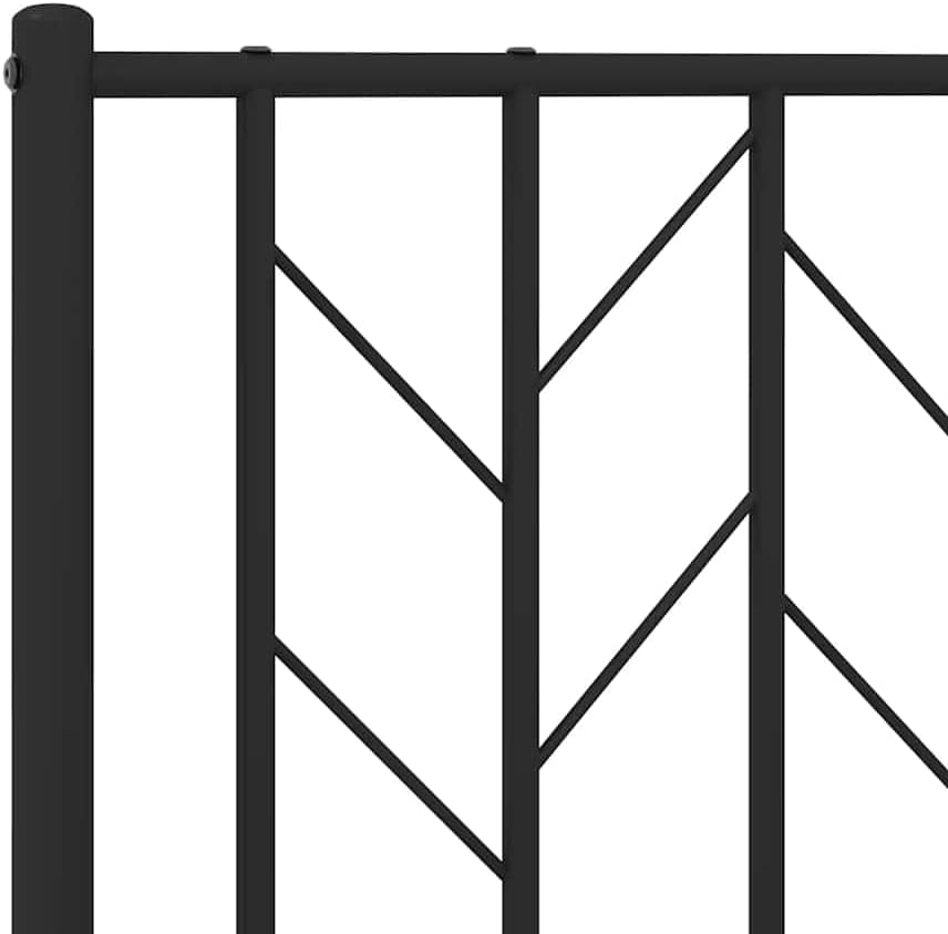 vidaXL 12" Metal Twin XL Bed Frames with Headboard, Platform Bed Frame with Strong Metal Slats Support, Under Bed Storage, Noise Free, Black, Without Mattress