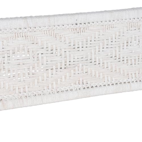 Image of Srima Wooden Bench for Living Room | Handcrafted Sheesham Wood Backrest Bench for Balcony & Garden | Traditional Rajasthani Patio for Outdoor with Cotton Handwoven Rope | White