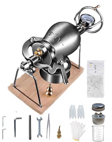 Palomitero Nostalgia, Mini MáQuina Manual para Hacer Palomitas de Maíz, Popcorn Maker Chino de Aire Caliente con VáLvula de Seguridad, para Reuniones Familiares y Fiestas(400ml)
