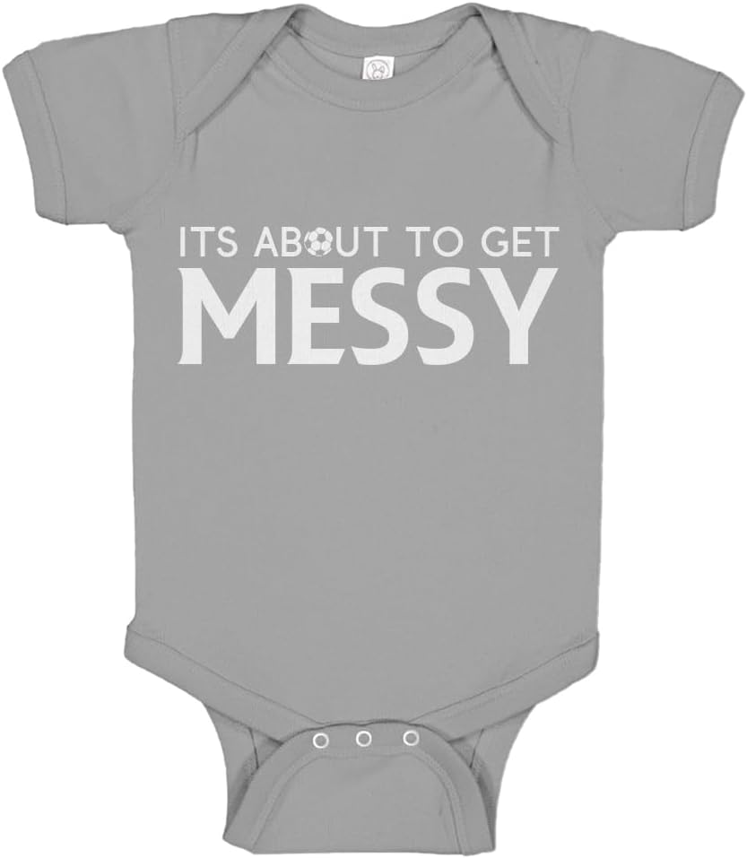 Indica Plateau Baby Romper Its About to Get Messi 100% Cotton Infant Bodysuit