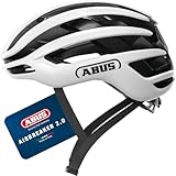ABUS AirBreaker 2.0 Road Cycling Helmet, Ventilated Design, Size L, White