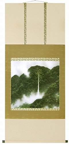 Amazon.co.jp: 稲垣雅彦『青緑山水』日本画 ・掛け軸・風景画・【真筆