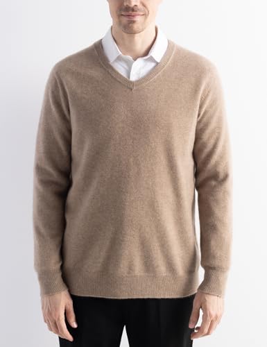 Men's 100% Merino Wool Sweater 2025 Fall Winter First-Line Ready to Wear V Neck Long Sleeve Seamless Knit Sweater4