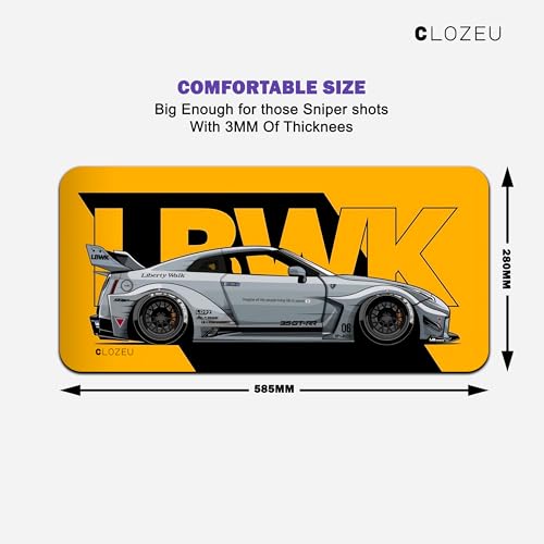 Image of Mouse Pad, Large Extended Desk Mouse Pad, Non-Slip Spill-Resistant Mousepad with Special-Textured Surface,Gamer /Office /Home 585mm x 280mm (Mouse Pad L Yellow Car I)