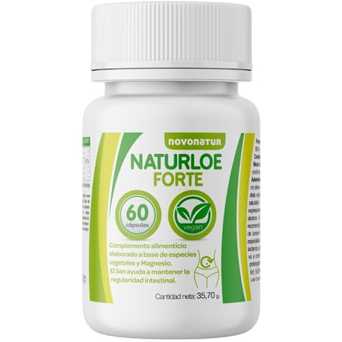 NATURLOE FORTE, regularidad intestinal con Cáscara sagrada, Sen, Hinojo, magnesio y Poleo menta ayuda a una buena digestión y a perder peso de manera natural, estómago deshinchado. NOVONATUR