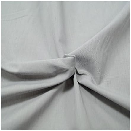 Light Grey - 1 Metre - Plain Coloured Polycotton Fabric Material Poly-Cotton Dress Fabric 112cm Width Gray