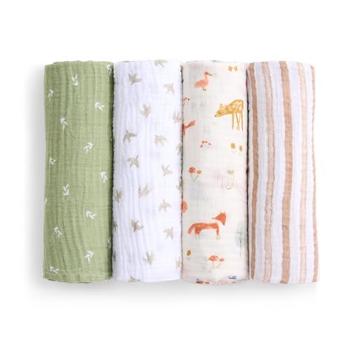 aden + anais Essentials Cotton Muslin Swaddle, Breathable Baby Blanket, Ideal for Boys, Girls,...