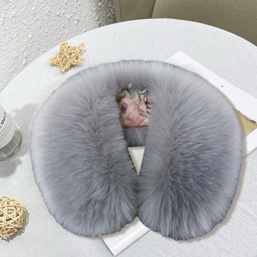 Detachable Winter Fluffy Faux Fur Collar Scarf Neck Warmer Thickened Windproof Neck Scarf Neck Wrap for Winter Coat3