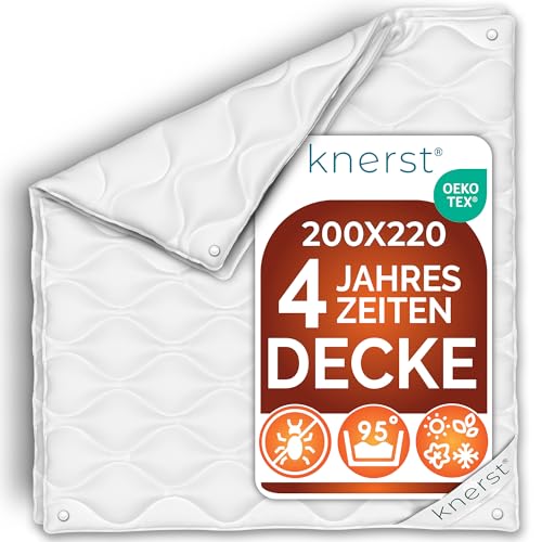 KNERST® Bettdecke 200x220cm - 4 Jahreszeiten Bettdecke 200x220 - für Jede...