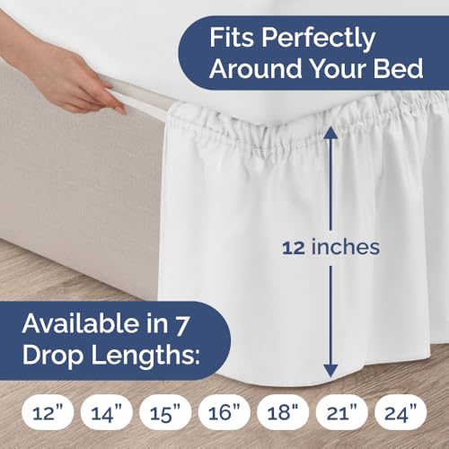 image for CGK Unlimited Wrap Around Dust Ruffle Bed Skirt - White - for King Siz