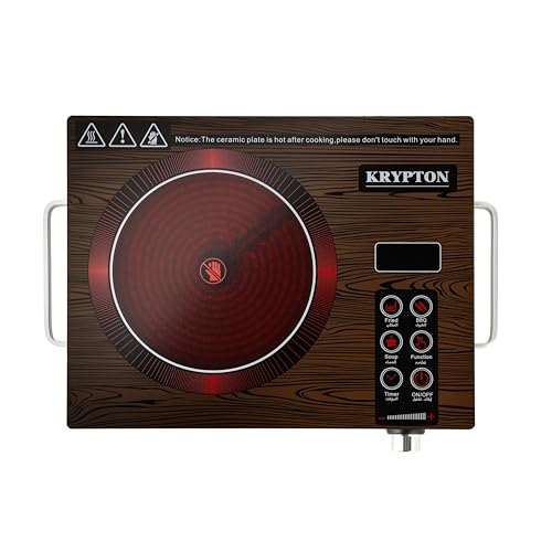 Image of Krypton Digital Infrared Cooker, Single Cooking Hob, Burner With Adjustable Temperature, Energy Saving | 2000W, KNIC6024 Brown /2 Years Warranty