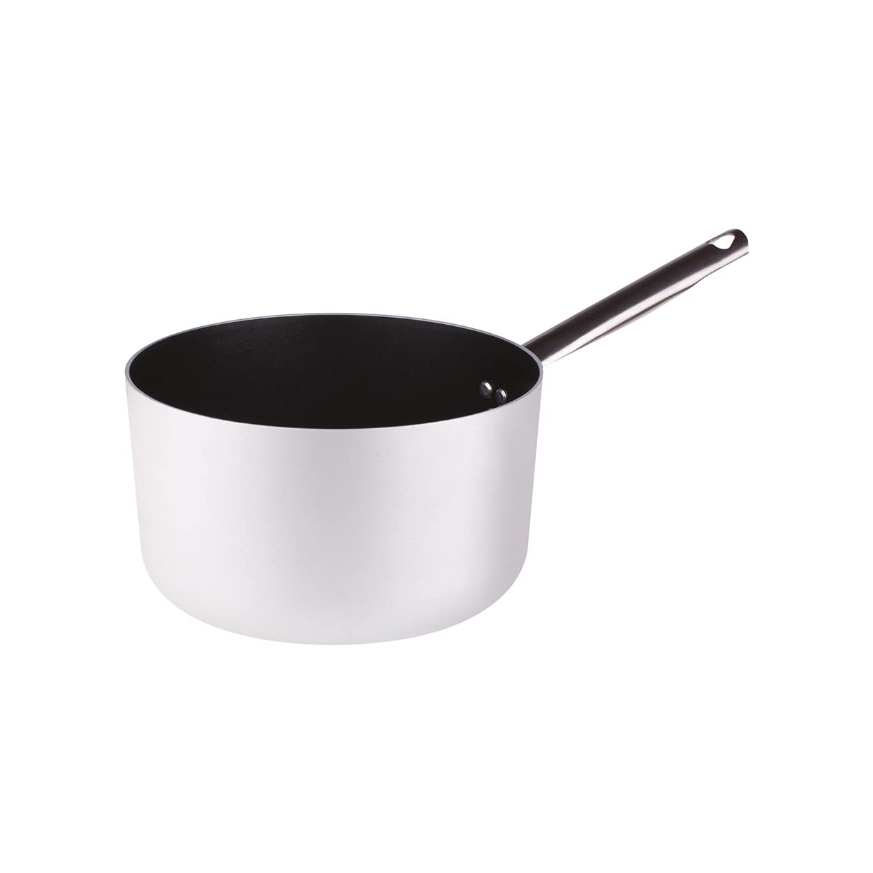 Baldassare Agnelli Silver Pentole Agnelli Professional Aluminium Anti - Adherent 3 Mm. Deep Saucepan With Tubular Steel Handle, Diameter 20 Cm.