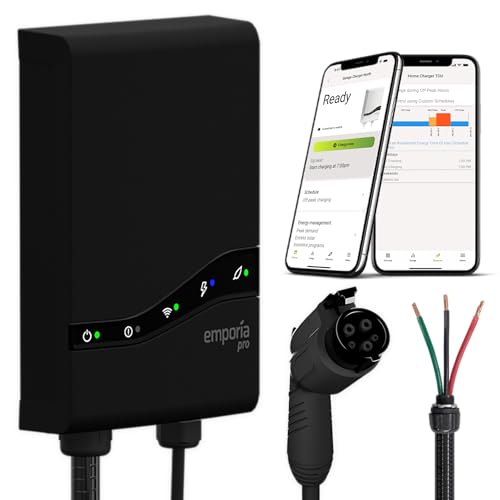 EMPORIA Pro Level 2 EV Charger with PowerSmart - 48 amp Fast EV C...