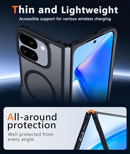 Image of FNTCASE for Google Pixel 10-Pro-Fold Magnetic Case: Translucent Matte Textured Military Grade Drop Protection Cell Phone Cover - Slim Rugged Durable Shockproof Protective Bumper Cases