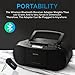 Cd Player for Home Portable Boombox with Cd and Cassette Player Combo Bluetooth Bundle –Boom Boxes Radios with Cd Player, Compact Tape Player Includes A NeeGo Bluetooth Receiver