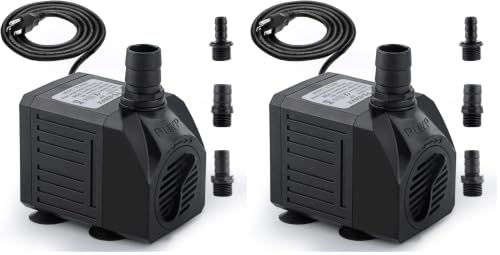 Image of FREESEA Aquarium Submersible Fountain Pump: 30W 550GPH Adjustable Quiet Water Pumps with 7.2ft High Lift for Small Pond | Waterfall | Outdoor | Statuary | Hydroponic (550GPH) (Pack of 2)