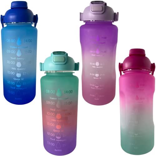 Garrafa Galão De Água 2l Squeze tie day Academia Treino Musculação (Rosa)