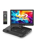 FANGOR 13.3 Inch Portable Bluray Player with 12" HD Swivel Screen, 5 Hours Rechargeable Battery and Remote Control, HDMI Out/AV in, Multi-Media Player, USB/SD Card, Last Memory