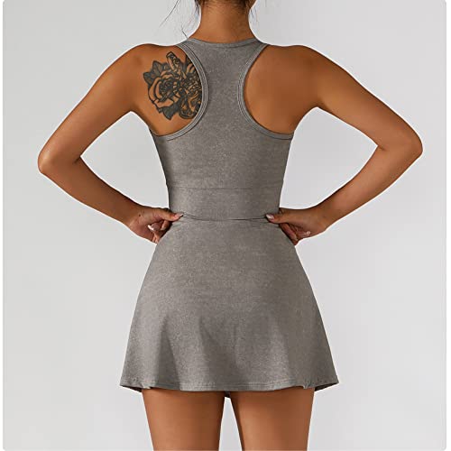 Vestido feminino esportivo colete verão imitação jeans esportes saia de tênis de uma peça roupas de
