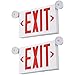TORCHSTAR Red Letter LED Exit Sign, Double Face Emergency Light, AC 120V/277V, Battery Included, Top/Side/Back Mount Sign Light with 2 Adjustable Head, UL Listed for Commercial Grade, Pack of 2