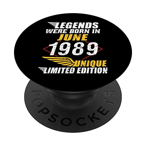 Cumpleaños Junio 1989 Edición Limitada Regalo Legend June PopSockets PopGrip Intercambiable
