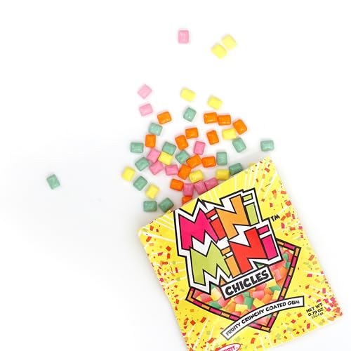 Mini Mini Chicles, Pack of 20, Fruity Crunchy Coated Gum, Mini Chiclets, Bubble Gum