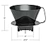 Fino Pour-Over Coffee Brewing Filter Cone, Number 4-Size, Black, Brews 8 to 12-Cups
