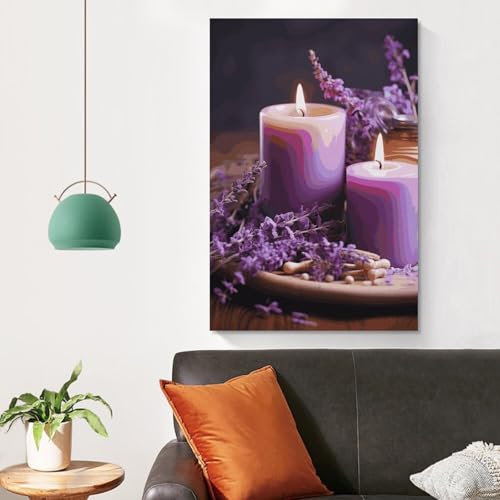 Lavande violette avec bougies cadre moderne décoration bureau