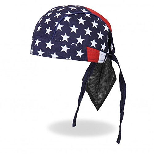 Hot Leathers Authentic Bikers Premium Headwraps, AMERICAN FLAG - High Quality Micro-Fiber & Mesh Lining HEADWRAP