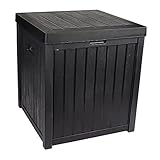 Qily Outside Storage Box Waterproof, Outdoor Cushion Storage Small Deck box Resin Durable, 51 Gallon