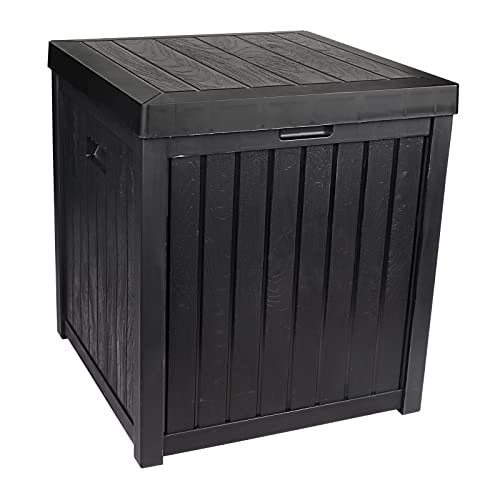 Qily Outside Storage Box Waterproof, Outdoor Cushion Storage Small Deck Box Resin Durable, 51 Gallon Patio Storage Box With Seat For Furniture, Garden Tools And Toys Storage, Easy To Assemble (Black) #TOP10