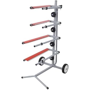4 Tier Mobile Tree Style Mobile Masking Station, Masking Paper Machine Stand Holds Multiple Rolls with Smooth Cutting & Precise Alignment Ideal for Car Paint Repair, Body Shop