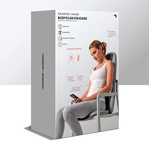 Sharper Image Smartsense Shiatsu Realtouch Chair Pad, Soothing Heat, 4 Deep Kneading Gel Nodes, Pain Relief For Neck, Back, Shoulders, Lumbar, Pressure Points Body Scan #TOP6