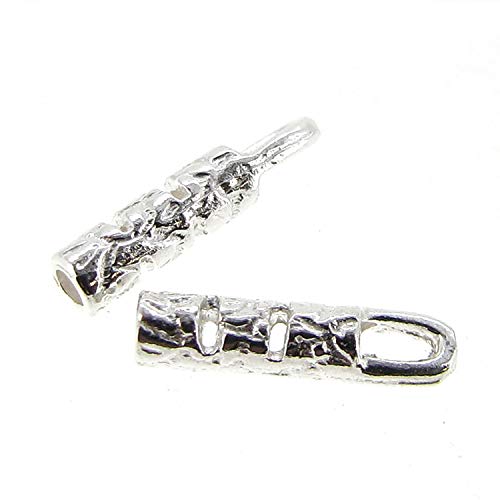20pcs 925 Sterling Silver Crimp Bead 1mm Leather Cord End Cap/Findings/Bright