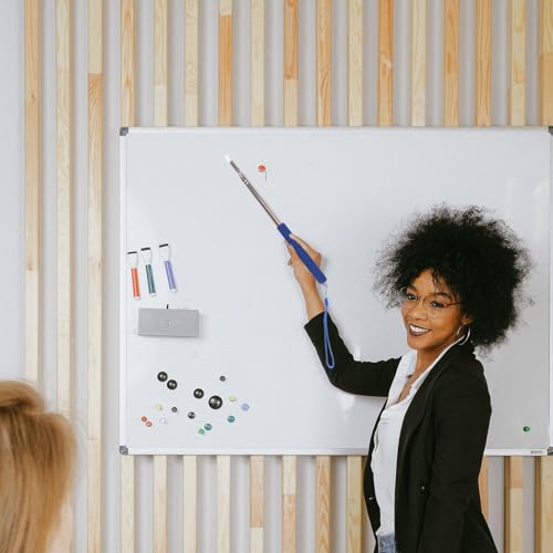 Puntero telescópico para profesores en aula, guías extensibles de acero inoxidable con clip 5