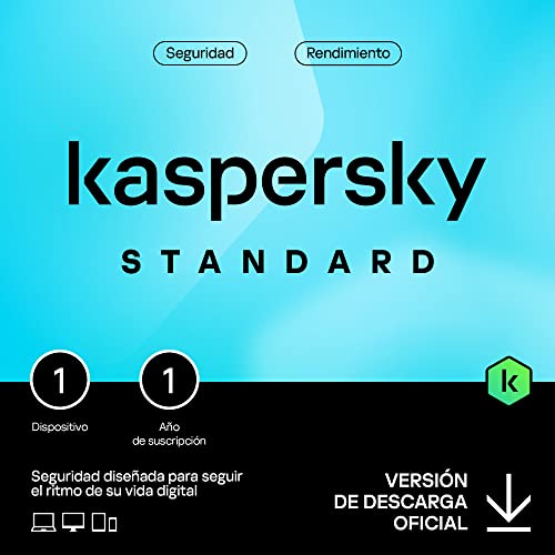 Kaspersky Standard Anti-Virus 2025 | 1 dispositivo | 1 año | Seguridad Avanzada | Protección Bancaria en línea | Optimización del rendimiento | PC/Mac/Móvil | Código por email