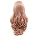 xiweiya Rose Gold Wig Long Wavy Peach Pink Synthetic Lace Front Wig Natural Hairline 13 x3 Lace Peach Red Wigs Mermaid Hair Heat Resistant 180% Density Hair For Women Drag Queen 24inch