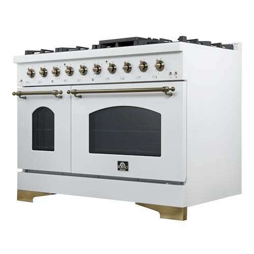 FORNO 48\" Duel Fuel Range 8 burners in White color