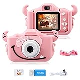GREPRO Kinder Kamera, 2.0”Display Digitalkamera Kinder Geschenke für 3 4 5 6 8 7 9 Jahre Jungen und mädchen, 1080P HD Anti-Drop Fotoapparat Kinder für Weihnachten, Geburtstag Spielzeug Geschenke Pink