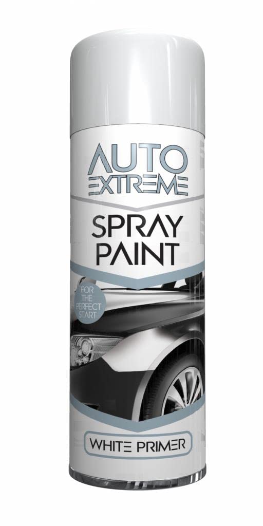 SuperGift.com 250ml All Purpose Aerosol White Primer Spray Paint Quick Drying Spray, Fast Dry and Excellent Coverage for Car, Van, Wheel, Metal, Plastic and More by Diva Gift
