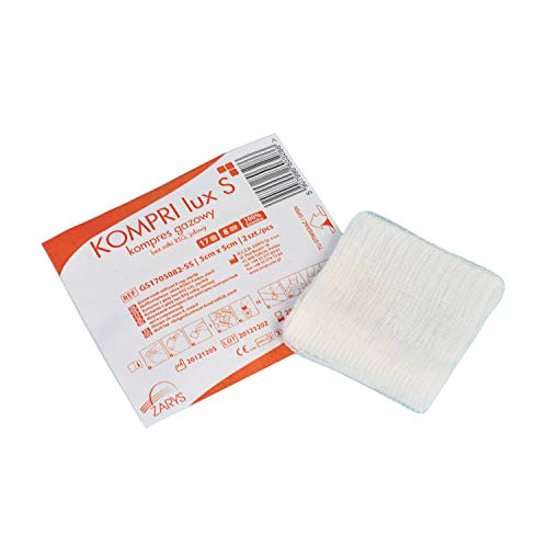 Zarys GS1710201210-SS Commpri lux S Lot de 10 compresses de gaze sans fil détectable stérile 17e fils 12 plis 10 x 20 cm